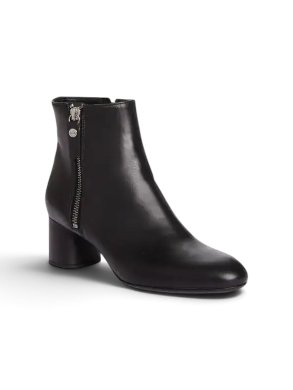NEW AGL Fillipa Black Leather Ankle Boots with Side Zip Sz 40